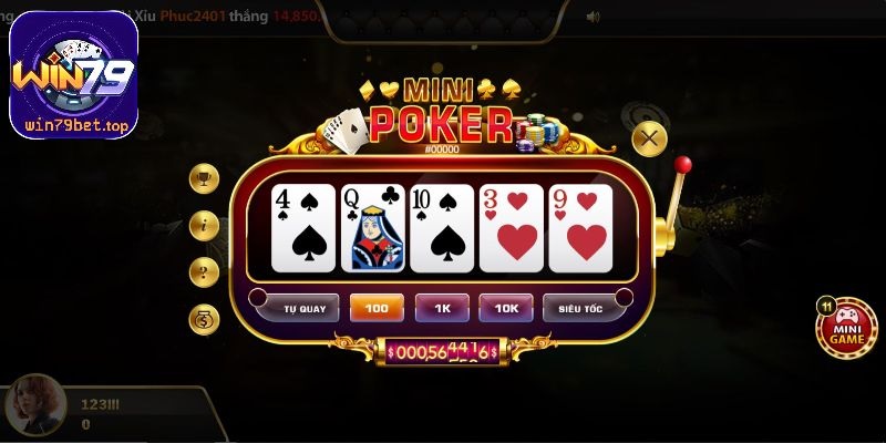 Mini poker là tựa game thu hút người chơi